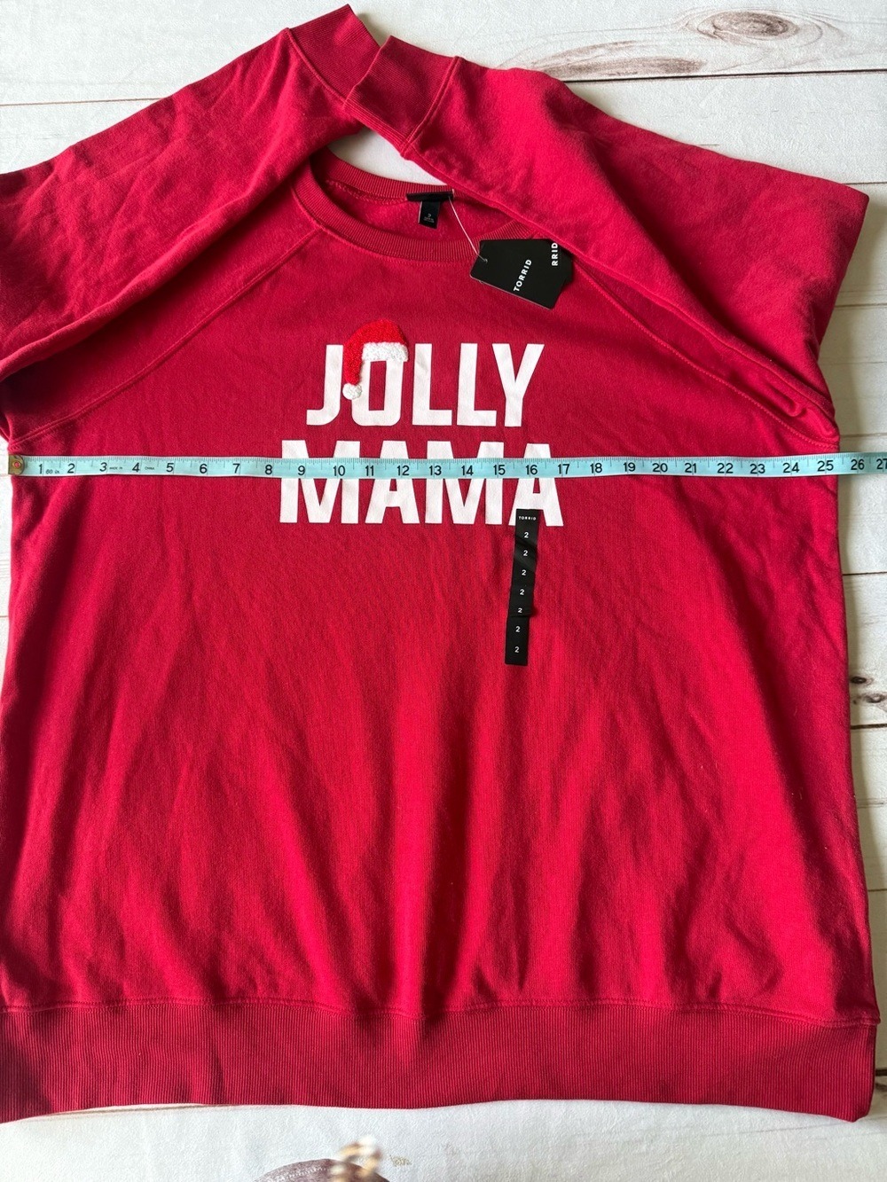NWT Torrid Jolly Mama Classic Fit Cozy Fleece Sweatshirt Jester Red Size 2X 18-2 - Picture 5 of 16